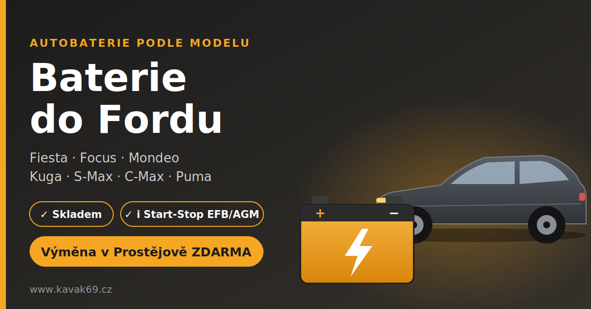 Baterie do Fordu podle modelu