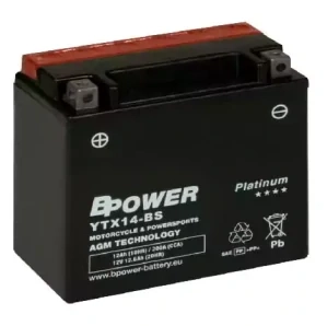 BPOWER PLATINUM 12Ah 200A 12V YTX14-BS (AGM) 